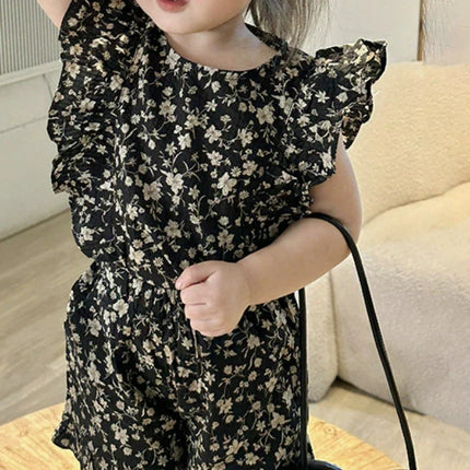 Mini Fashion | Bloemendesign Jurk Baby Peuter | Comfortabele Katoenen Zomerkleding | 0-8 Jaar