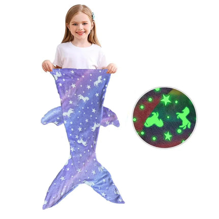 Glow in the dark kinderdroomslaapzak | Zeemeerminstaart ontwerp | Plooibare & flanellen comfort | Handig machinewasbaar | Extra ruim voor vrije beweging | Veilig & speels slaapavontuur