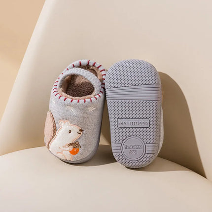 Babyslofjes met cartoon design | Warme fleece voering | Antislip zool | Eenvoudig slip-on | Indoor gebruik