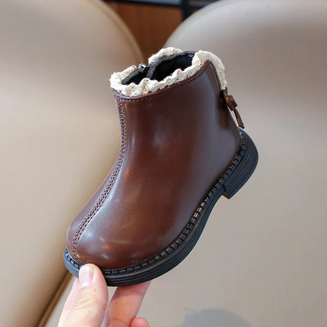 Kinderlaarzen PU Leder | Winterproof & Warm | Makkelijk Aan en Uit | Antislip Zool | Unisex Design