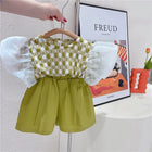 Kinderset Zomeroutfit | Ademend & Comfortabel | 2-Delig Pufmouw Top & Shorts | Geschikt voor Buiten & School
