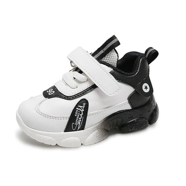 Kinder Sneakers | Moderne Design | Lederen en Ademend | Skridsikker Zool | Maat 20-31 | Gemakkelijk aan te trekken