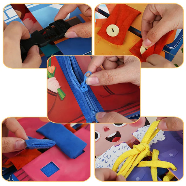 ClothesBook Interactieve Kledingpuzzelboek voor Kinderen | Educatief | Stimuleert Zelfredzaamheid | Compact Formaat | Handgeschikt voor Jonge Ontdekkers | Duurzaam Materiaal | Vanaf 2 Jaar
