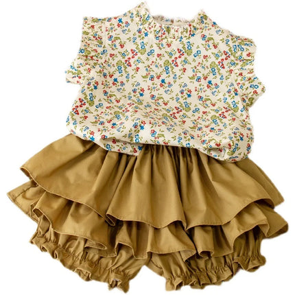 Baby- en Peuterset | Bloemenprint | Top en Rokje | Zomers | 100% Katoen | Meerdere Kleuren | Maat 1-8 Jaar