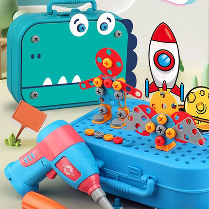Kinderskrueset | Creatief Bouwplezier | 211-351 Onderdelen | Elektrische Boormachine | Draagbare Opbergkoffer | Educatief Speelgoed | Motorische Ontwikkeling | Kindvriendelijk Bouwpakket | Fantasierijke Constructies