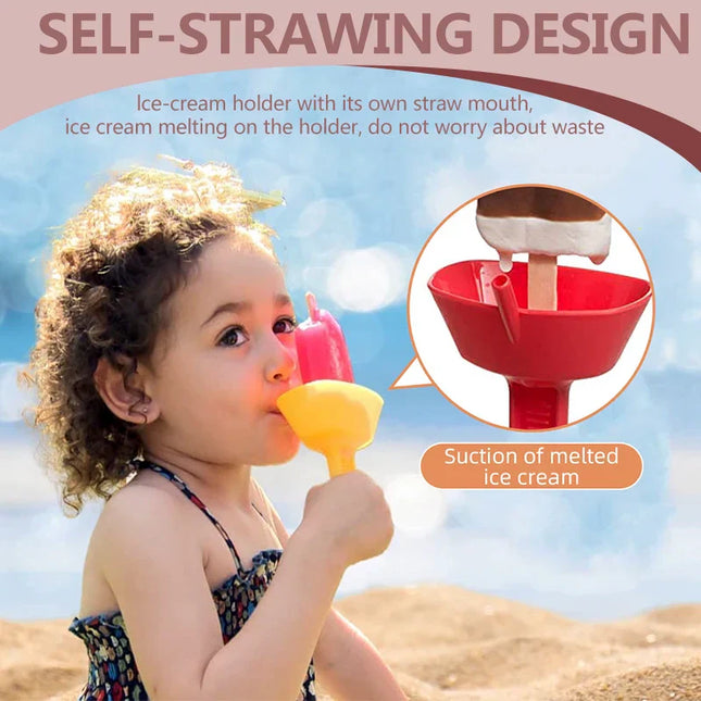 Ishouder Kinderen | Druipvrije en Ergonomische IJs Houder met Systeem voor Smeltend IJs | Veilig en Herbruikbaar | Ideaal voor Zomer en Feestjes | Duurzaam ABS-Materiaal | Geschikt voor Reizen en Thuis