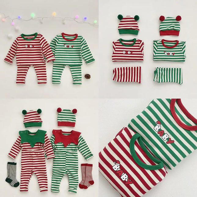 Baby Winterset | Warme Stof | Strepen Ontwerp | Aftagbare Capuchon | Comfortabel | Makkelijk aan/uit | Unisex | 6-24 Maanden