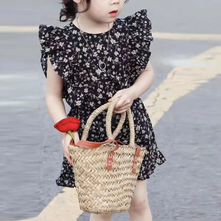 Mini Fashion | Bloemendesign Jurk Baby Peuter | Comfortabele Katoenen Zomerkleding | 0-8 Jaar