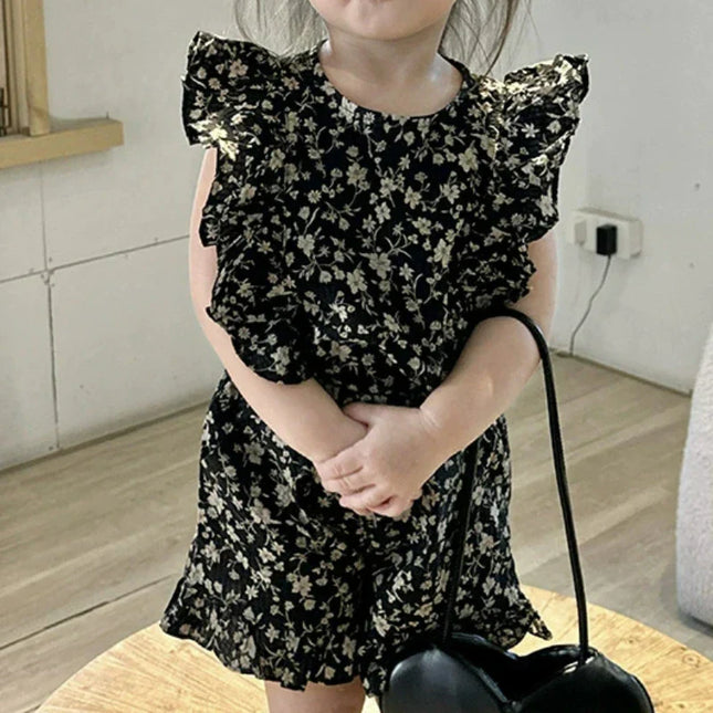 Mini Fashion | Bloemendesign Jurk Baby Peuter | Comfortabele Katoenen Zomerkleding | 0-8 Jaar