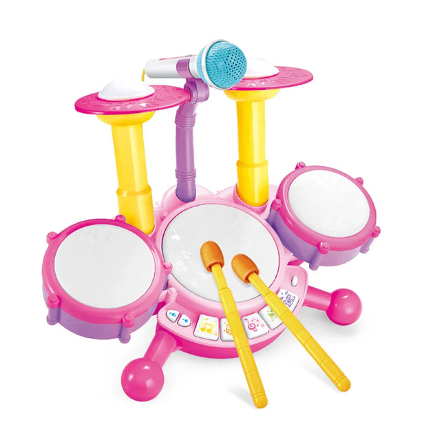 Kindertrommelset | Inclusief Microfoon | Leer Ritme | Robuust ABS-Plastiek | Stimulerende Muziekspeelgoed