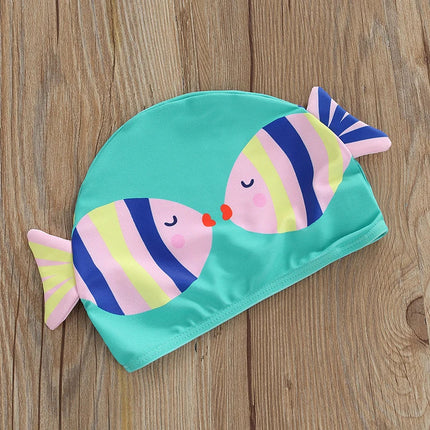 Meisjes Zwempak | Kleurrijk Vissenprint | Ademend Polyester | Inclusief Badmuts | Comfort & Stijl