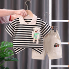 Baby Kleding Set | Stribet T-shirt en Korte Broek | 100% Zacht Katoen | Perfect voor Zomer | Unisex Design | Comfortabel en Ademend | Blijft in Vorm na Wassen