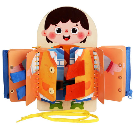 ClothesBook Interactieve Kledingpuzzelboek voor Kinderen | Educatief | Stimuleert Zelfredzaamheid | Compact Formaat | Handgeschikt voor Jonge Ontdekkers | Duurzaam Materiaal | Vanaf 2 Jaar