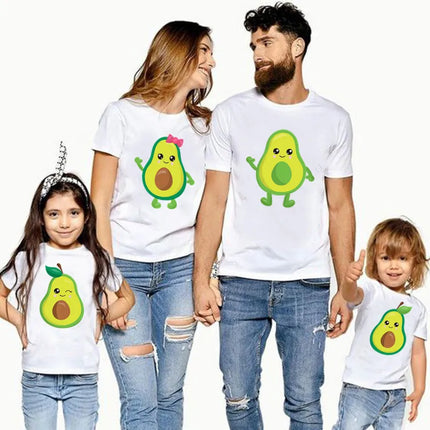 Mini Mode | Avocado Print T-Shirt | Unisex | Zachte Katoen | Beschikbaar voor Baby's, Kinderen en Volwassenen | Comfortabel en Luchtig | Wit | Humoristisch Design | Perfect voor Familie Twinning