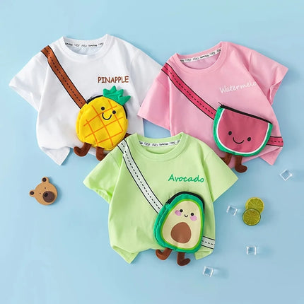 Fris en Vrolijk | Kinder T-shirt | Speels Fruitprint | Zachte Katoenmix | Gemakkelijk Onderhoud | Comfortabel voor Actieve Dagen | Duurzaam Kinderkleding