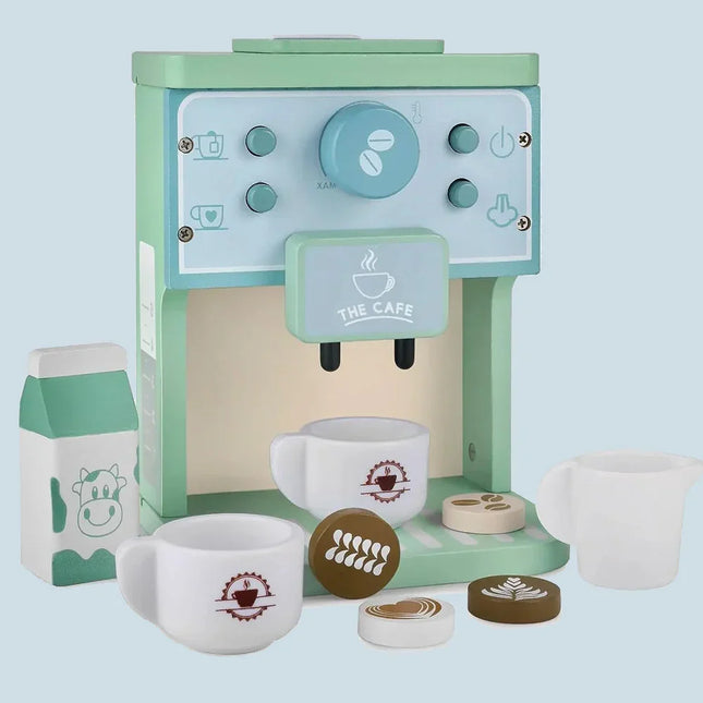 Speelgoed Koffieset in Hout | Rollenspel Accessoires voor Kinderen | Inclusief Koffiemachine en Bekers
