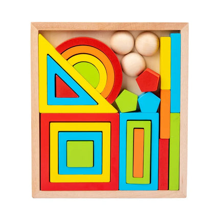 Houten Montessori Stapelspeelgoed | Regenboog Blokken | Creatief Educatief Speelgoed | Massief Hout | Gladde Randen | Kindvriendelijk | Grote en Kleine Sets | Stimuleert Creativiteit en Motoriek |