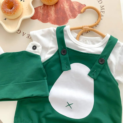 Mini Fashion Frog Onesie | Zacht Ademend Katoen | Baby Jumpsuit met Kap | Comfortabel en Vrij | 0-24 Mnd