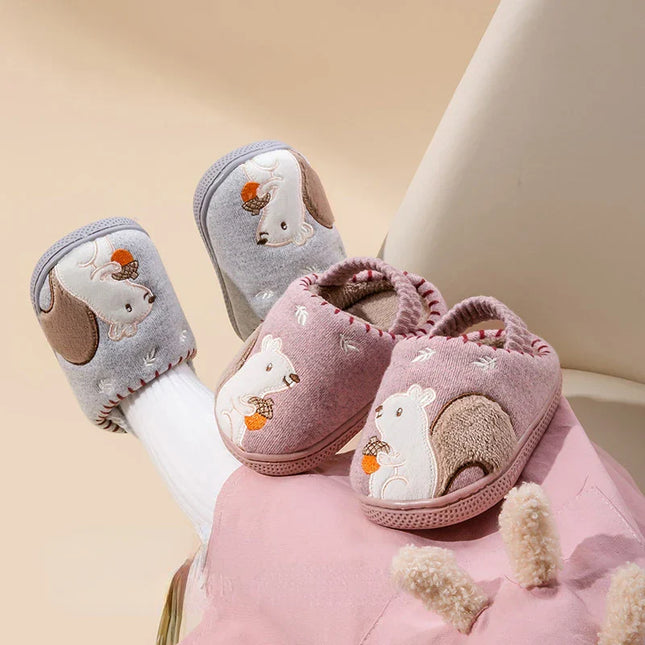 Babyslofjes met cartoon design | Warme fleece voering | Antislip zool | Eenvoudig slip-on | Indoor gebruik
