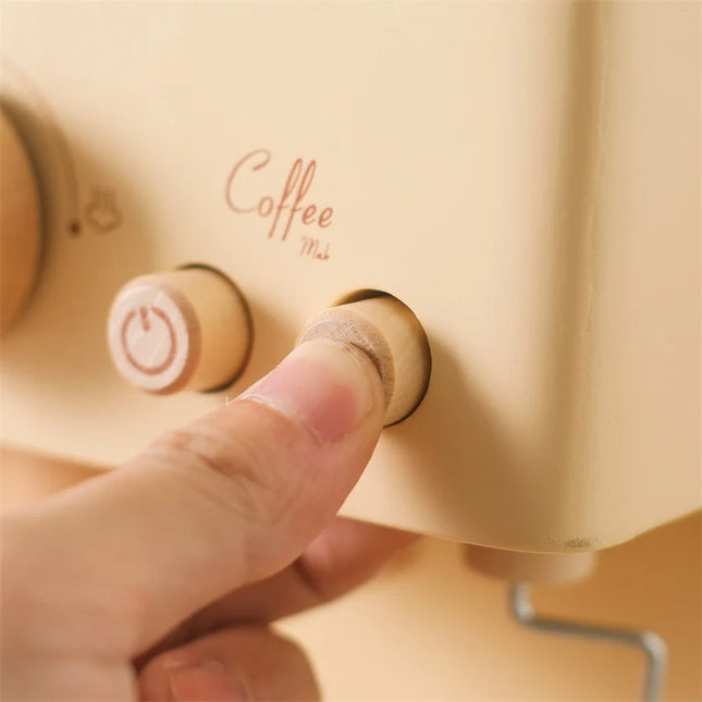 Houten Speelgoed Espressomachine Set | Kinderspeelgoed Café | Duurzaam Hout | Compact Ontwerp | Realistische Details | Educatief Fantasiespel