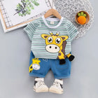 Babyset Girafprint | Zomerspeelgoed | T-shirt + Shorts | Luchtig Katoen | Comfortabele Kleding | Peuteroutfit