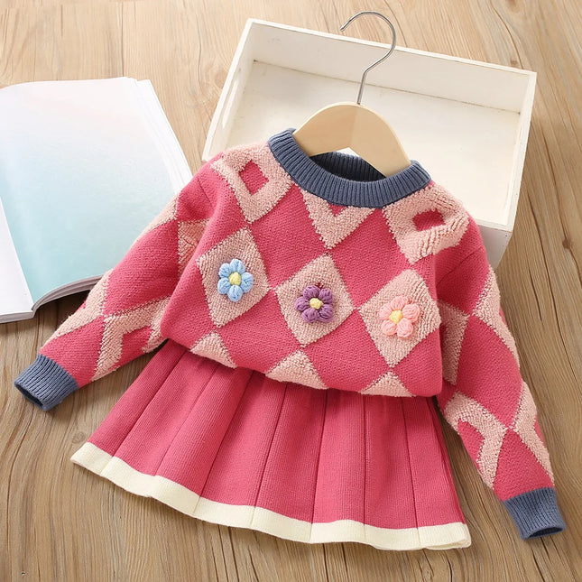 Vintage Babyset | Warme Trui & Rok | Comfortabele Katoenmix | Perfect Voor Lente & Herfst | Nostalgisch Design | Geschikt Voor Dagelijks Gebruik | Duurzaam & Kleurecht Na Wassen