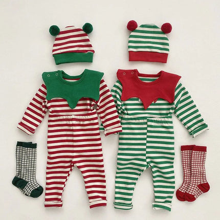 Baby Winterset | Warme Stof | Strepen Ontwerp | Aftagbare Capuchon | Comfortabel | Makkelijk aan/uit | Unisex | 6-24 Maanden