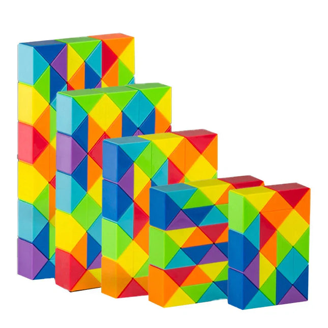 Rainbow Twister | Creatieve Snake Puzzle | 72 Flexibele Segmenten | Breintraining Voor Alle Leeftijden