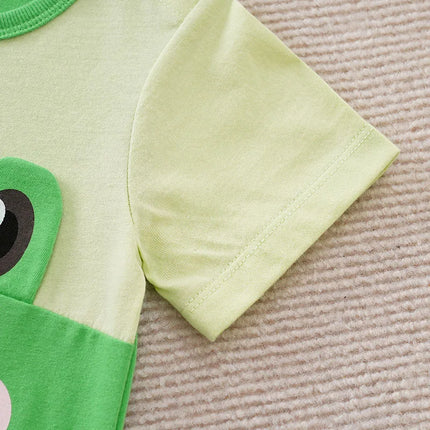 Baby Pyjama | Kikker Design | Zachte Katoen | Bescherming Babyhuid | Korte Mouwen | Makkelijk Aan- en Uittrekken | Zomerse Pyjama | Comfortabel | Ademend | 100% Katoen