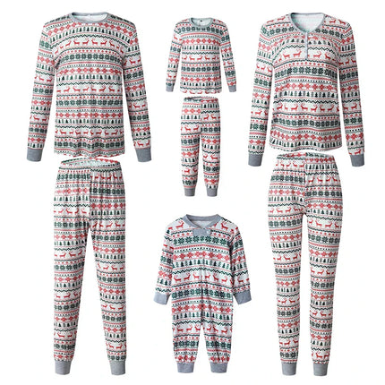 Matchende Kerstpyjama's | Gezinset Pyjama's | Comfortabele Nachtkleding | Blazende Katoenen Stoffen | Makkelijk Wasbaar | Unisex Ontwerp voor Gehele Familie | Beschikbaar in Alle Maten | Kerstthema Toppers