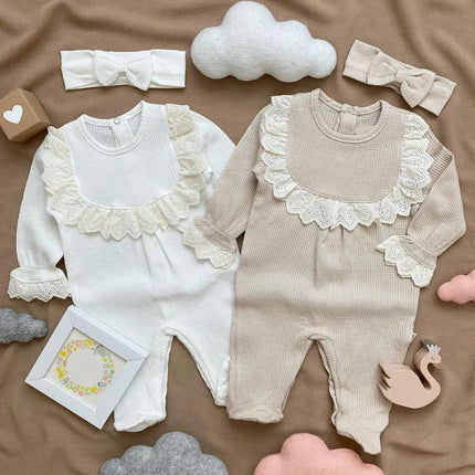 Baby Jumpsuit | Zachte Pyjama met Knoopsluiting | Katoen | Geruit Design | Comfortabel & Ademend | 0-12 maanden