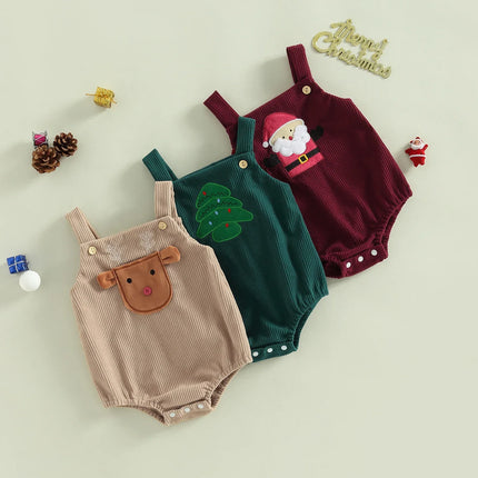 Baby Kerst Rompertje | Juleprint en Knoopsluiting | Comfortabele Babysuit | Katoen/Polyester | 0-18 Maanden | Juledesign