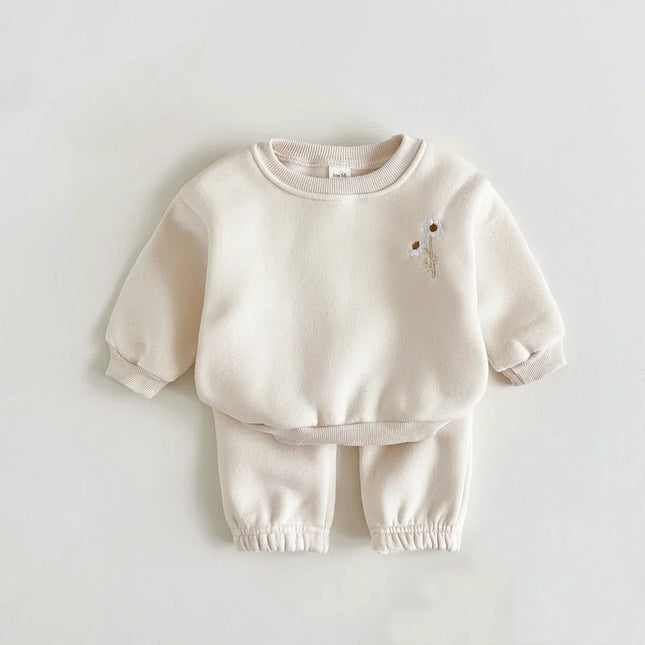 Unisex Baby Trainingspak van Katoen met Bloemenprint | Warm & Comfortabel | Veelzijdige Speelkleding