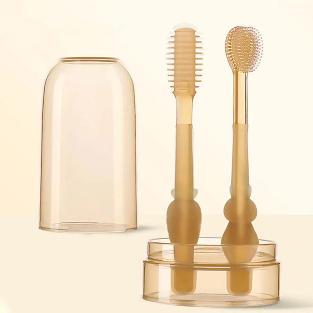 Silicone Tandenborstel Set | Zacht voor Tandvlees & Baby Tanden | Ergonomisch Handvat | BPA-Vrij