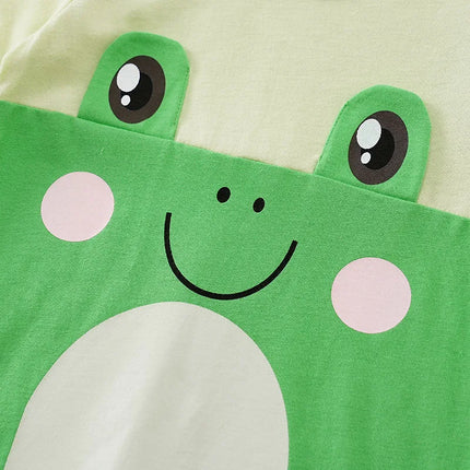 Baby Pyjama | Kikker Design | Zachte Katoen | Bescherming Babyhuid | Korte Mouwen | Makkelijk Aan- en Uittrekken | Zomerse Pyjama | Comfortabel | Ademend | 100% Katoen