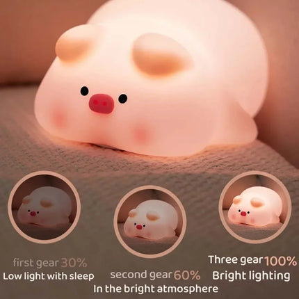 Squeezie Nachtlamp | Kinderkamer Verlichting | Dimbare LED | BPA-vrij Silicoon | USB Oplaadbaar