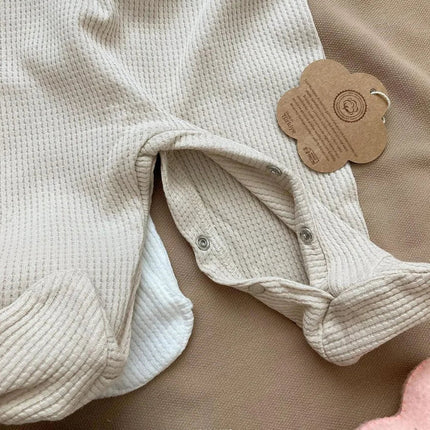 Baby Jumpsuit | Zachte Pyjama met Knoopsluiting | Katoen | Geruit Design | Comfortabel & Ademend | 0-12 maanden