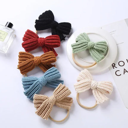 Kinder Hoofdband | Strik | Met Strik | Uld & Nylon | Comfortabel & Stijlvol | Meerdere Kleuren | Dagelijks Gebruik | Feestelijk | Flexibele Pasvorm | OneSize | Gemakkelijk Mee Te Nemen