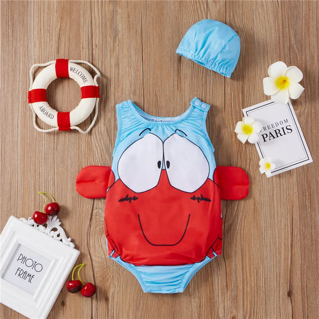 Mini Fashion Kinderbadpak | UV-bescherming | Polyester | Dierenprints | Inclusief Zwemmuts | 6m-4j