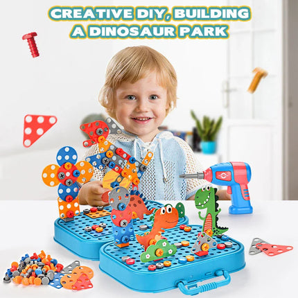 Kinderskrueset | Creatief Bouwplezier | 211-351 Onderdelen | Elektrische Boormachine | Draagbare Opbergkoffer | Educatief Speelgoed | Motorische Ontwikkeling | Kindvriendelijk Bouwpakket | Fantasierijke Constructies