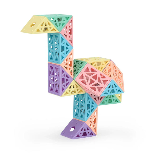Snake Cube Set | Flexibel Bouwspeelgoed | Creëer Figuren & Patronen | Geheel Plastic | Meerdere Varianten