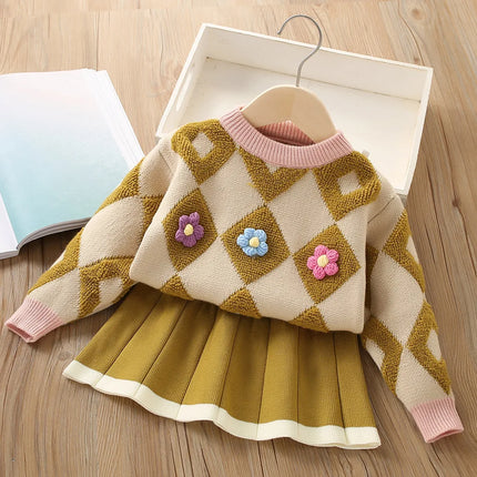 Vintage Babyset | Warme Trui & Rok | Comfortabele Katoenmix | Perfect Voor Lente & Herfst | Nostalgisch Design | Geschikt Voor Dagelijks Gebruik | Duurzaam & Kleurecht Na Wassen