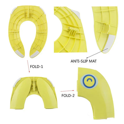 Kindertoilettrainer | Ergonomisch en Veilig | Opvouwbaar Toiletzitje | Potjestraining | Reizen | Antislip | Gemakkelijk Schoon te Maken | Gemaakt in Duurzaam PP-materiaal | Geschikt voor Standaard Toiletten