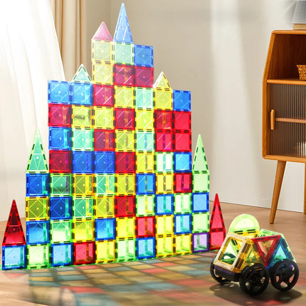 Magnetisch Bouwspeelgoed | Creatieve Breinontwikkeling | Sterke Kleuren | ABS Plastic Constructiesets