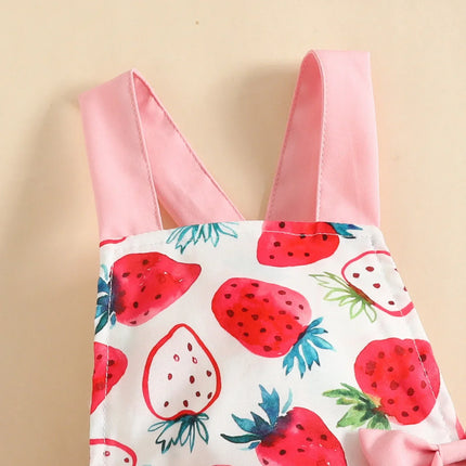 Baby Romper Zomer Babykleding | Ko- en Aardbeienprint | Polyester | Makkelijk Verschoonbaar | 0-18 Maanden | Luchtig & Comfortabel