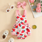 Baby Romper Zomer Babykleding | Ko- en Aardbeienprint | Polyester | Makkelijk Verschoonbaar | 0-18 Maanden | Luchtig & Comfortabel