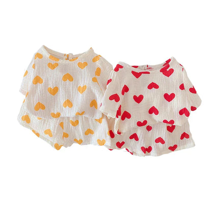 Meisjes Zomerset | Luchtig Katoen | Comfortabel Baby & Peuter Outfit | Top en Broekje | Makkelijk Wasbaar | Ideaal voor Speeltuin Strand Tuin | Geschikt vanaf 6 Maanden tot 5 Jaar