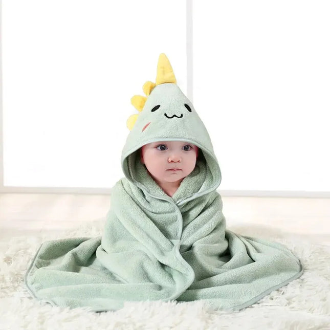 Kinder Badcape | Dierenmotief | Sneldrogend Coral Fleece | Comfortabele Badhanddoek | Unisex | 80 cm