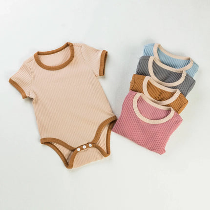 Baby Romper | Zacht Ademend Katoen | Moderne Kleuren | Comfortabele Pasvorm | Eenvoudig Omkleden | Voor Binnen & Buiten | Machinewasbaar | Ideaal Voor Zomerse Dagen