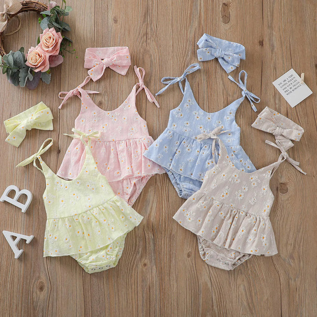Baby zomerjurk set | Ademend katoen | Inclusief haarband | Comfortabel en geschikt voor warme dagen